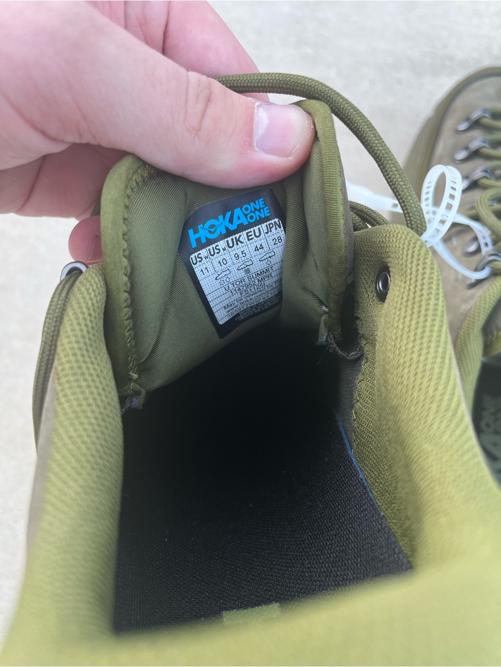 HOKA TOR SUMMIT Hiking and Running Sneakers Moss Spruce Green size 11 - Picture 8 of 8